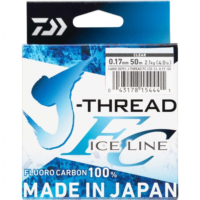 Леска DAIWA J-Thread Fluoro Carbon Ice Line 50м 0.37мм (прозрачная) 40003084