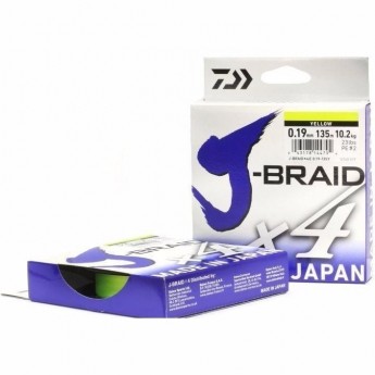 Шнур DAIWA J-Braid X4 0,19мм 135м Yellow