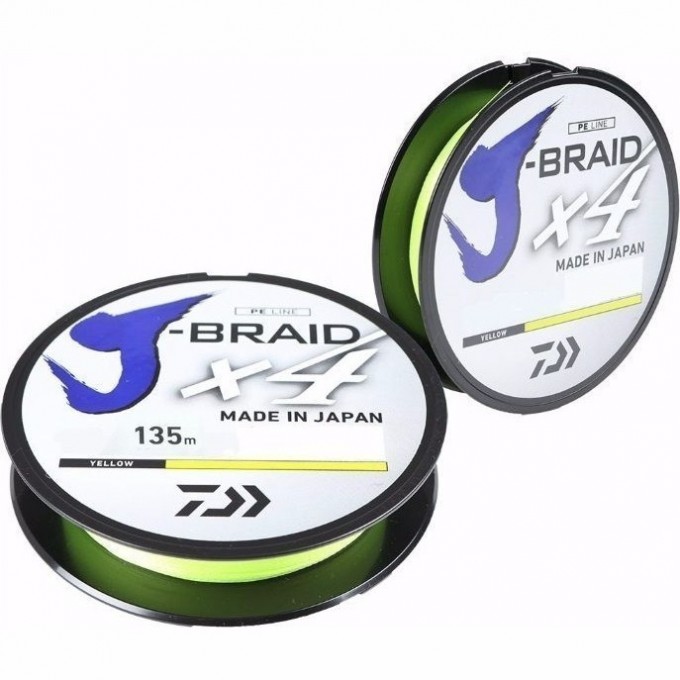 Шнур DAIWA J-Braid X4 0,21мм 135м Yellow 12740-021