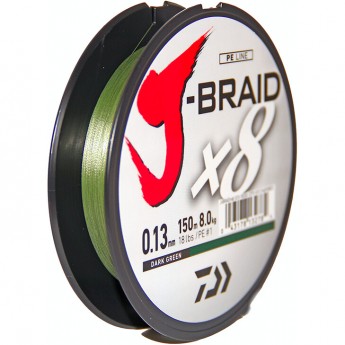 Шнур DAIWA J-Braid X8 0,13мм 150м dark green Шнур DAIWA J-Braid X8 0,13мм 150м dark green